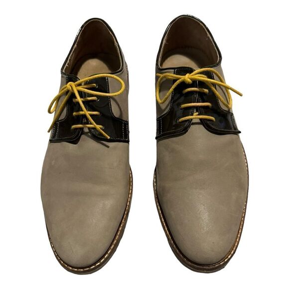 House of Hounds Men’s Lace-Up Oxford Tan Nubuck w/Brn Patent Leather Accents 11 main image 5